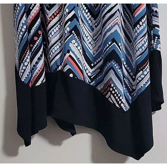 En Focus Women 16W Sleeveless Chevron Print Dress Handkerchief Hem‎ - Picture 5 of 6